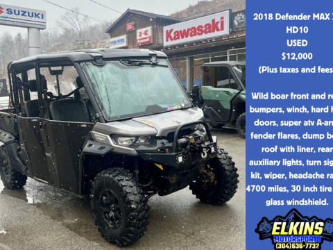 2018 Can Am Defender MAX XT HD10.