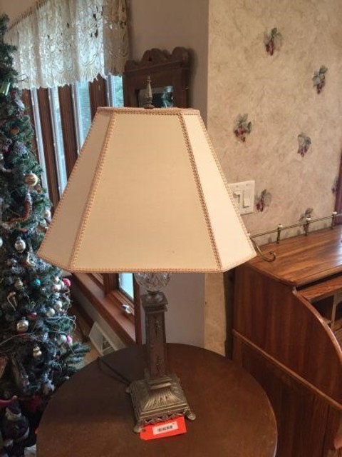 47 Miscellaneous Lamp with shade 34 inches tall.