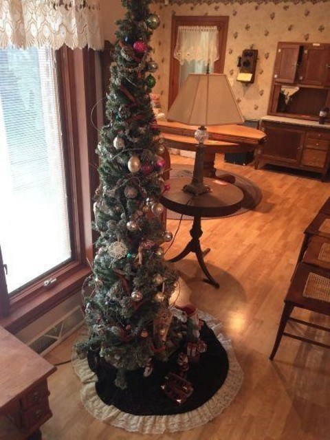50 Miscellaneous Decorated Christmas tree 75 inches tall.