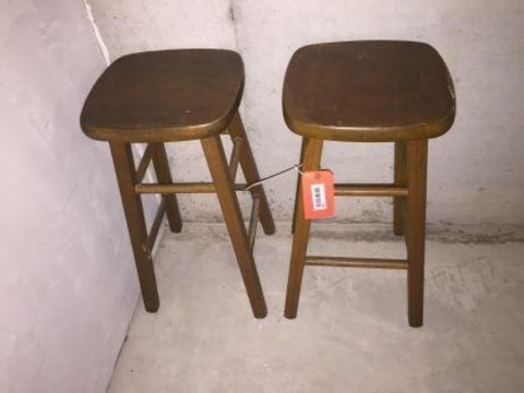 138 Miscellaneous 2 wood stools 24 inches tall.
