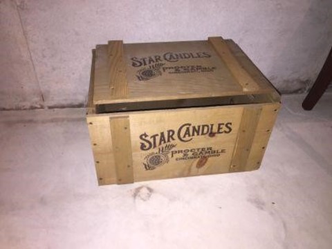 147 Miscellaneous P&G Star candles crate.