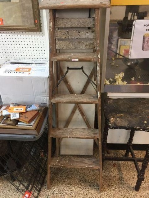 2 Miscellaneous 5 foot wood step ladder.