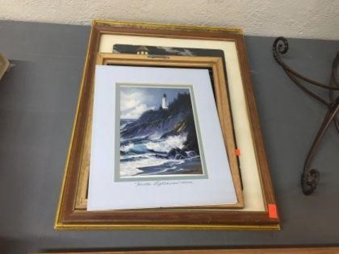 7 Miscellaneous Framed decorator pictures.