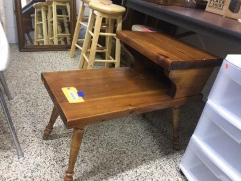 111 Miscellaneous Wood step end table 15x28.