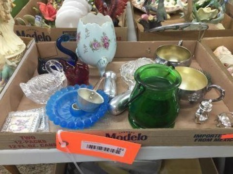 181 Miscellaneous Candle, vases, creamer, sugar & assorted.